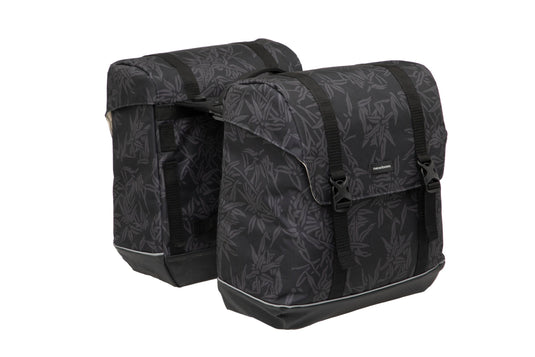 New Looxs Fietstas Alba Double - Waterafstotend Polyester - MIK Bagagedrager - Zwart Groen Zand