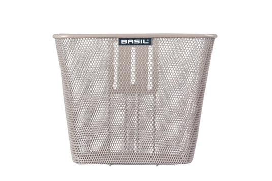 Basil b.v. fietsmand basil bilbao met vaste montage 26 x 22 x 27 cm - nude metallic