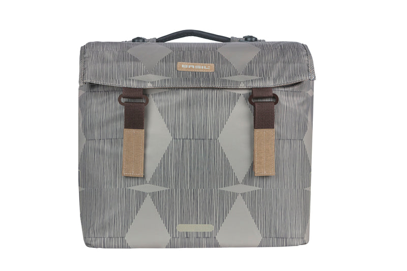 Load image into Gallery viewer, Basil Elegance dubbele fietstas, gerecycled PET, waterkerend, MIK, zwart, 40-49L
