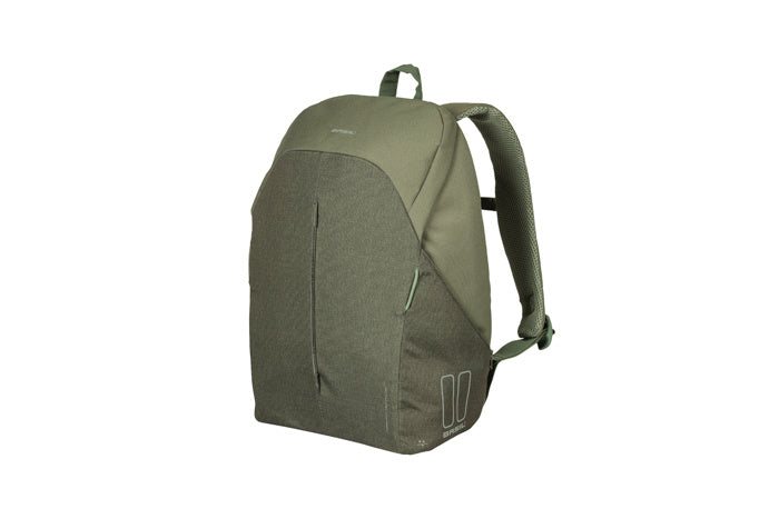 Load image into Gallery viewer, Basil B-Safe Commuter Nordlicht - Moderne fietsrugzak voor elektrische fietsen - 18L - Groen - Unisex - Met LED-verlichting
