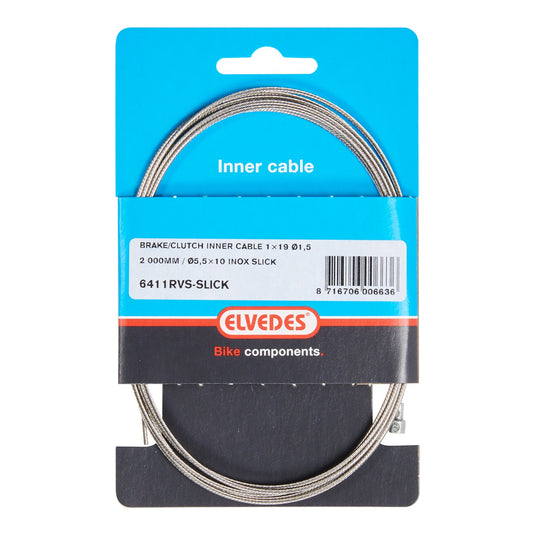 Elvedes rem binnenkabel 2000mm rvs slick ø1,5mm v-nippel