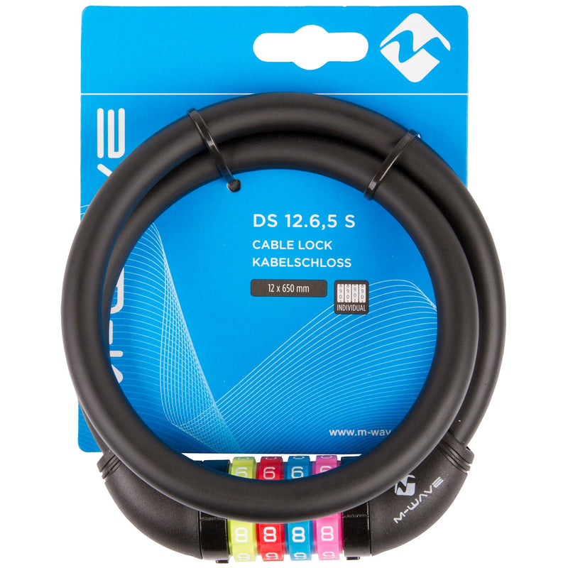 Load image into Gallery viewer, M-wave cijfer-kabelslot silicone zwart 65cm12mm
