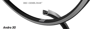 Ryde b.v. velg 28' - 14 andra30 28'-622 aluminium zwart disc