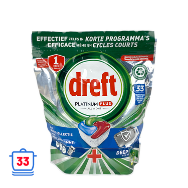 Cycplus dreft vaatwastabletten platinum plus all in one deep clean 33 stuks