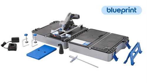Load image into Gallery viewer, Dremel blueprint 12v compactzaag cs12jm | 12v draagbaar zaagstation | zaagstation + koffer + 1 x 12v 2,0 ah accu + snellader - f013cs12jm
