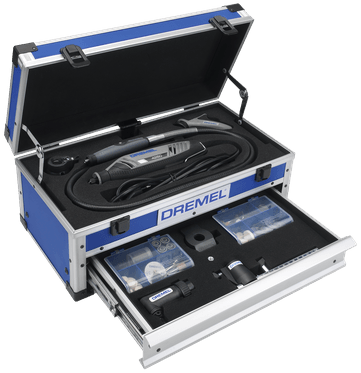 Load image into Gallery viewer, Dremel multitool 4250js | model 4250-6 128 platinum editie | incl. 128 accessoires + ez speedclic + detailhandgreep + lijn-en cirkelfrees - f0134250js
