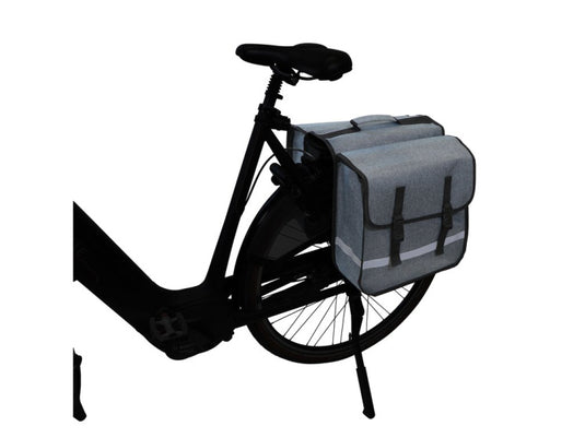 Dresco dubbele fietstas 36 liter spatwaterdicht grijs