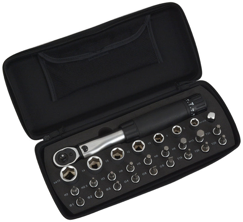 Load image into Gallery viewer, Radon comp torque wrench 1 4 2-24 nm + 25-piece bit selection
