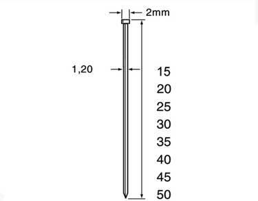 Dutack 1.2mm minibrads | 45mm | 5000 stuks - 5134034