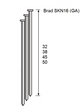 Dutack brad skn16 crvs 45mm 20° doos - 2000 stuks - 5138057