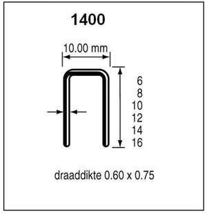 Dutack niet serie 1400 cnk 14mm doos 10 duizend - 5042011