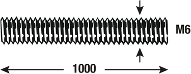 Connex draadstang m6 1m rvs - dy250693