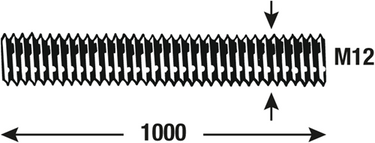 Connex draadstang m12 1m vz - dy250705