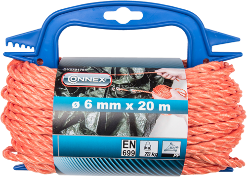 Load image into Gallery viewer, Connex pp touw 6mm 70kg oranje haspel 20m - dy2701761
