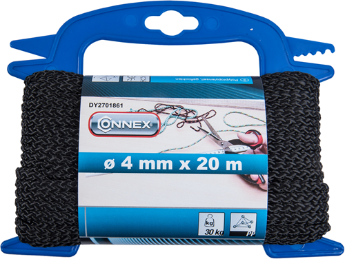 Load image into Gallery viewer, Connex pp touw 4mm 30kg zwart haspel 20m - dy2701861
