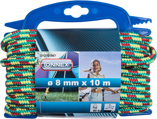 Afbeelding laden in galerijviewer, Connex pp touw 8mm 65kg gr+ge+r haspel 10m - dy2701867
