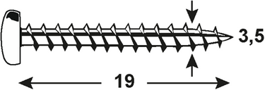 Connex plaatschroef pan 3.5x19 25st rvs-a4 - dy4823519