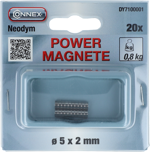Load image into Gallery viewer, Connex magneet neodym rond 5x2 20st 0.8kg - dy7100001
