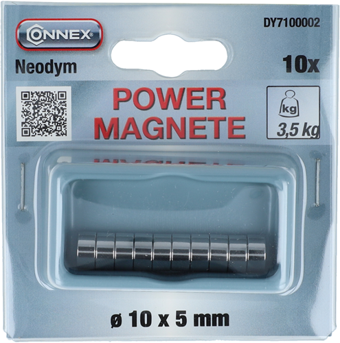 Load image into Gallery viewer, Connex magneet neodym rond 10x5 10st 3.5kg - dy7100002
