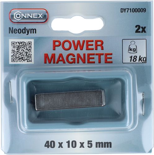 Load image into Gallery viewer, Connex magneet neodym sq.40x10x5 2st 18kg - dy7100009
