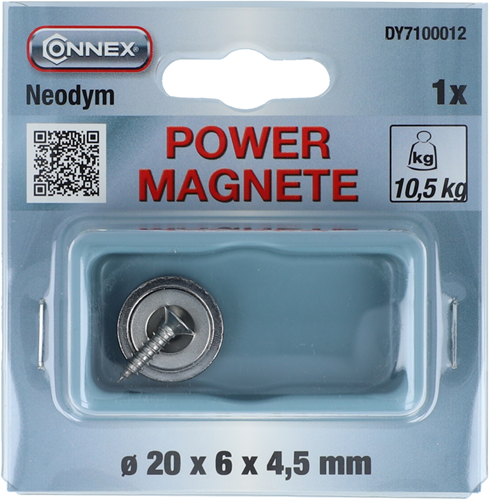 Load image into Gallery viewer, Connex magneet neodym rond 20x6x4 10kg - dy7100012
