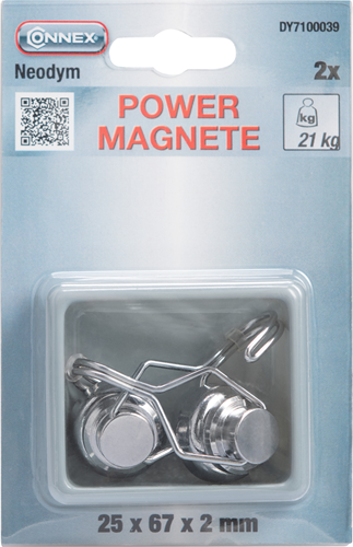 Load image into Gallery viewer, Connex magneet neodym haak 25mm 21kg 2st - dy7100039

