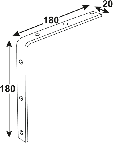 Load image into Gallery viewer, Connex gebogen winkelhaak 180x180x20 bvz - dyb2003911
