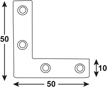 Connex 10st platte winkelhaak 50x50x10 bvz - dyb2005631
