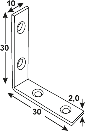 Connex 10st gebog. winkelhaak 30x30x10 bvz - dyb2005661