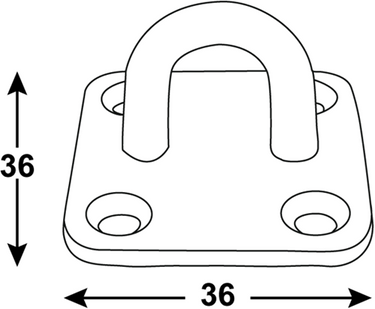 Connex sluitring op plaat 36x36x3mm bvz - dyb2901301