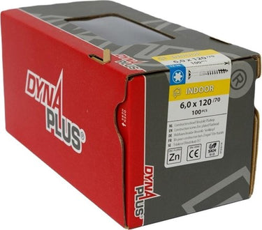 Dynaplus constructieschroef verzinkt platkop deeldraad +snijpunt torx tx30 6.0x120 70 | 100 stuks - 0281.01.50801