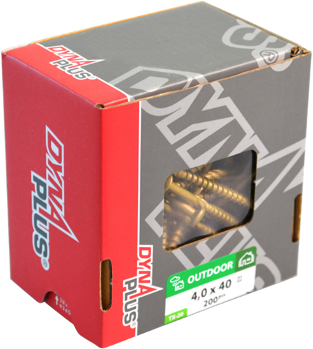 Load image into Gallery viewer, Dynaplus gevelschroef ar-bronze cilinderkop deeldraad torx tx15 4.0x50 28 | 200 stuks - 0284.08.25901
