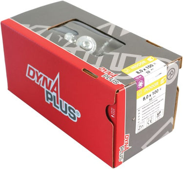 Dynaplus houtbouwschroef verzinkt tellerkop deeldraad +snijpunt torx tx25 5.0x80 42 | 100 stuks - 0286.01.42401