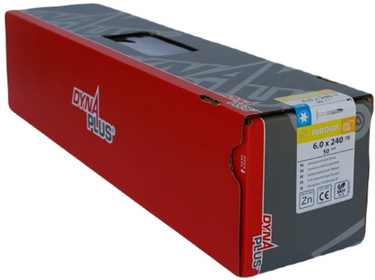 Dynaplus houtbouwschroef verzinkt tellerkop deeldraad +snijpunt torx tx30 6.0x240 100 | 50 stuks - 0286.01.53001