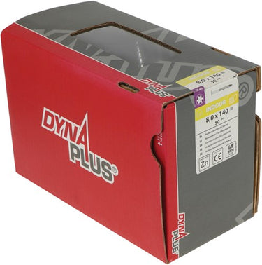 Dynaplus houtbouwschroef verzinkt tellerkop deeldraad +snijpunt torx tx40 8.0x140 70 | 50 stuks - 0286.01.63001