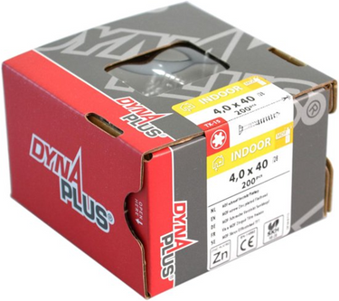 Dynaplus mdf-schroef verzinkt platkop deeldraad-75° torx tx15 3.5x40 22 | 200 stuks - 0287.01.17601