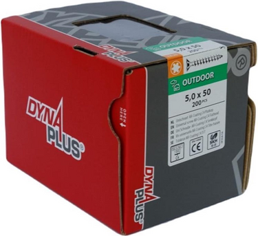 Dynaplus unischroef spaanplaatschroef ar-coating platkop voldraad torx tx25 5.0x50 | 200 stuks - 0281.08.41901