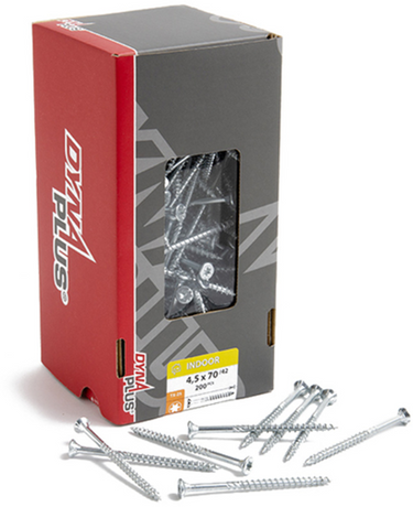 Dynaplus unischroef spaanplaatschroef verzinkt platkop deeldraad torx tx25 4.5x70 42 | 200 stuks - 0281.01.34201