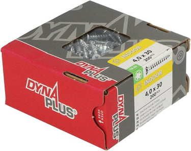 Dynaplus unischroef spaanplaatschroef verzinkt platkop voldraad torx tx20 4.0x30 | 200 stuks - 0281.01.25201