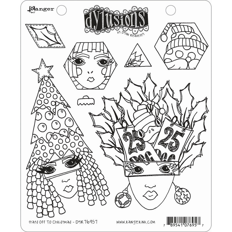 Load image into Gallery viewer, Ranger ink ranger • dylusions stamp collection hats off to christmas
