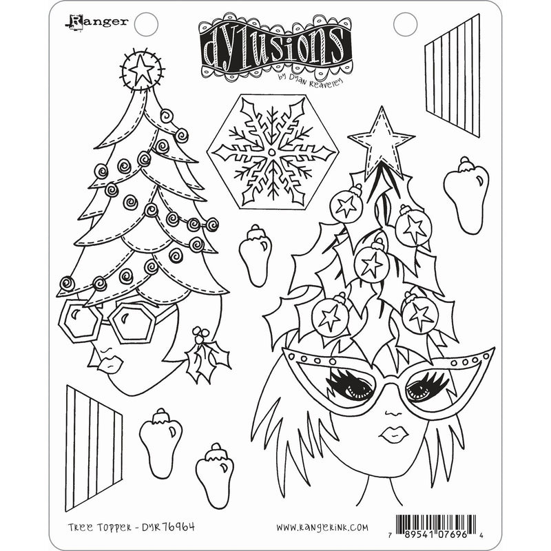 Load image into Gallery viewer, Ranger ink ranger • dylusions stamp collection tree topper
