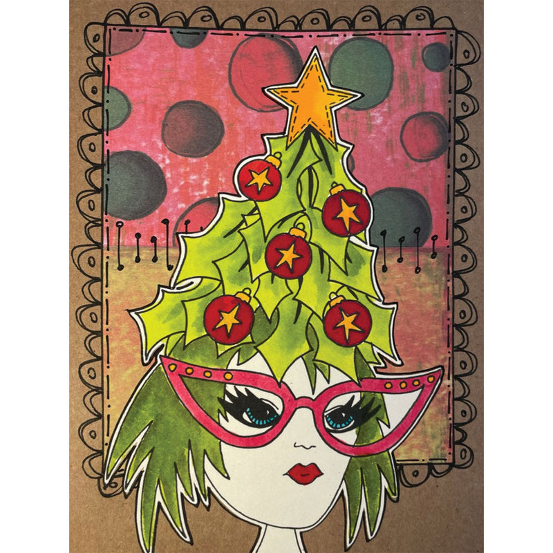 Load image into Gallery viewer, Ranger ink ranger • dylusions stamp collection tree topper
