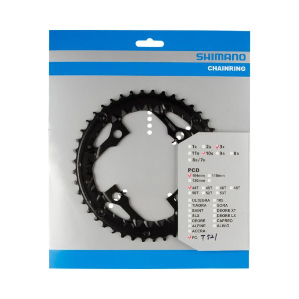 Afbeelding laden in galerijviewer, Shimano kettingblad 44t fc-t521 44t-ae non series - kettingrand - zwart
