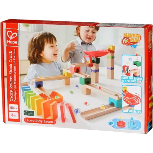 Load image into Gallery viewer, Edugro hape houten knikkerbaanset domino - 50dlg.
