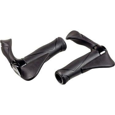 Ergotec handvatpaar mf2 small kraton aluminium 130+130 mm - zwart
