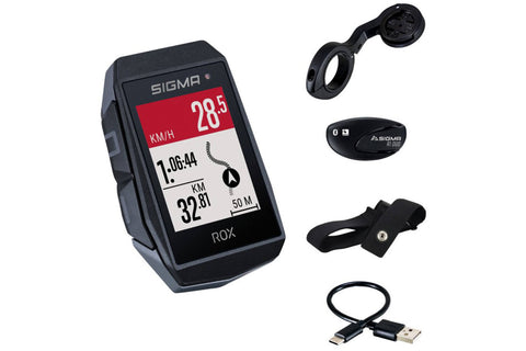 Sigma rox 11.1 evo gps hr set b/w short butler+ant+/ble chestr+usb-c