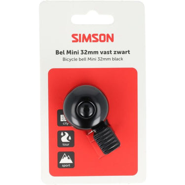 Simson bel mini 32mm vaste bevestiging zwart