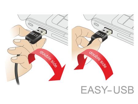 Load image into Gallery viewer, Delock easy-usb 2.0 m > hoek m kabel (zwart, 1 meter)
