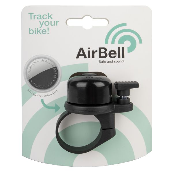 Load image into Gallery viewer, AirBell Fietsbel met Airtag houder ø31.8mm zwart
