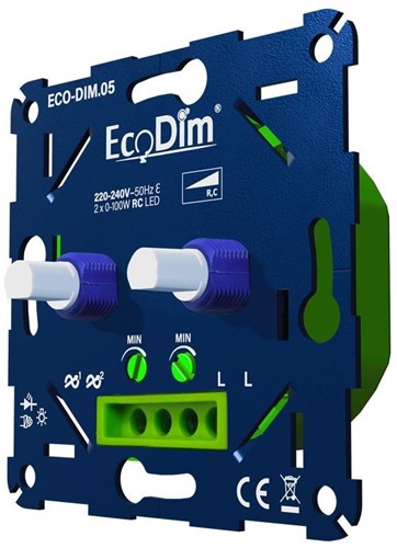 Afbeelding laden in galerijviewer, Enzo eco led dimmer duo 2-100w ecodim fase afsnijding - 4355420
